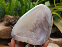 Polished Agate With Crystalline Vug Bowls x 2 From Maintirano, Madagascar