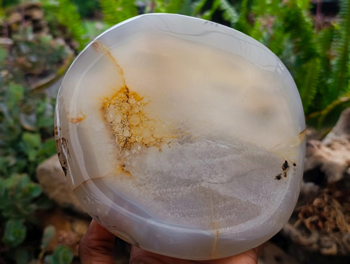 Polished Agate With Crystalline Vug Bowls x 2 From Maintirano, Madagascar