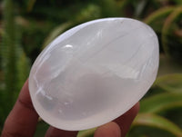 Polished Girasol Pearl Quartz Palm Stones x 12 From Ambatondrazaka, Madagascar