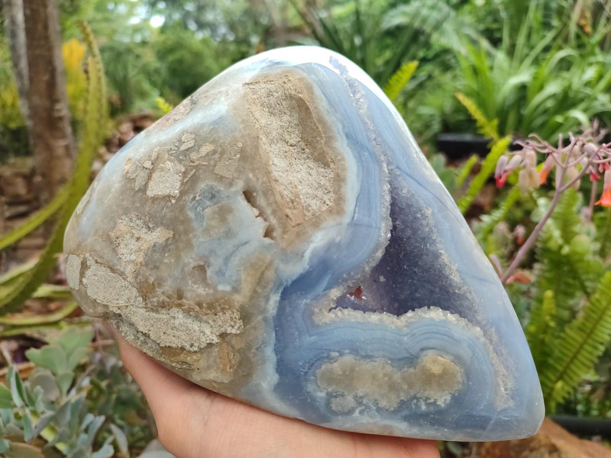 Polished XL Blue Lace Agate Free Form x 1 From Nsanje, Malawi