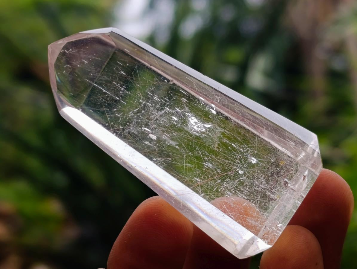 Polished Smokey Window Quartz Crystals x 12 From Madagascar