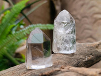 Polished Smokey Window Quartz Crystals x 12 From Madagascar