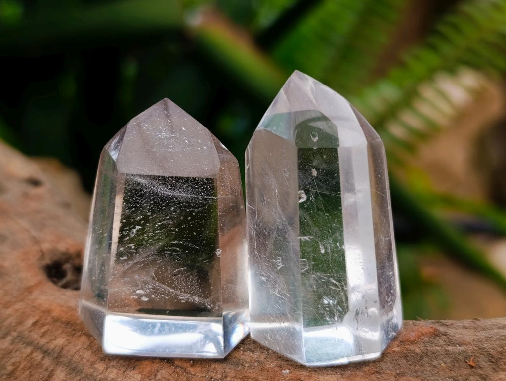 Polished Smokey Window Quartz Crystals x 12 From Madagascar