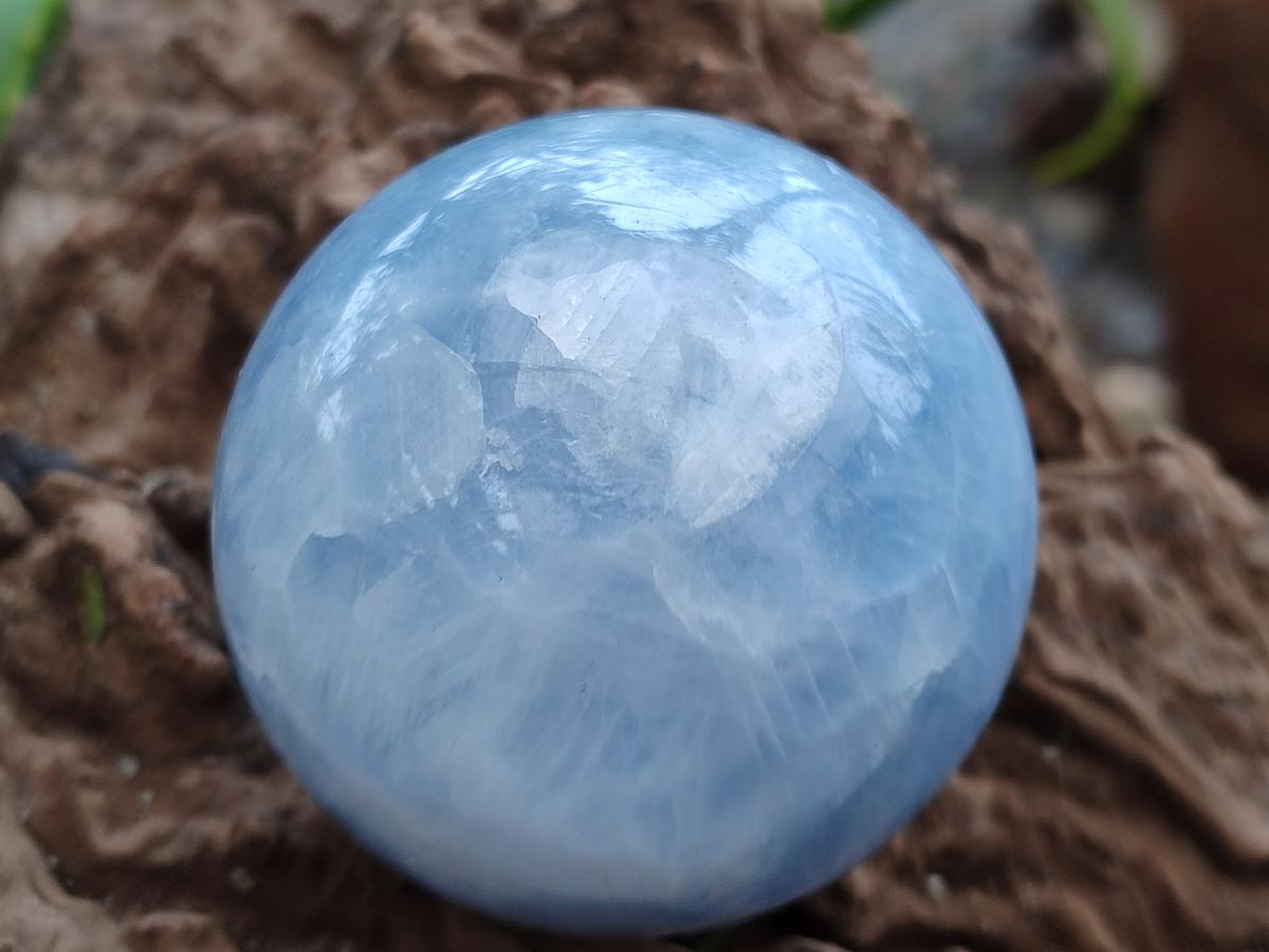 Polished Blue Calcite Spheres x 5 From Madagascar - Toprock Gemstones and Minerals 