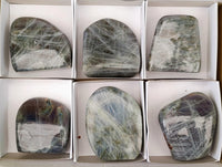 Polished Rare Purple Sunset Flash Labradorite Standing Free Forms x 6 From Tulear, Madagascar