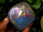 Polished Rare Purple Sunset Flash Labradorite Standing Free Forms x 6 From Tulear, Madagascar