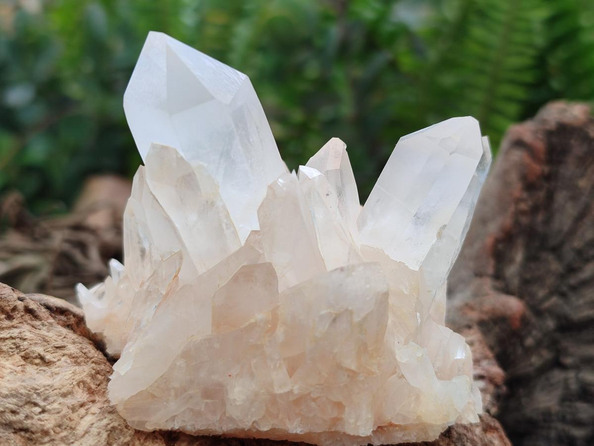 Natural Small Clear Quartz Clusters x 12 From Madagascar