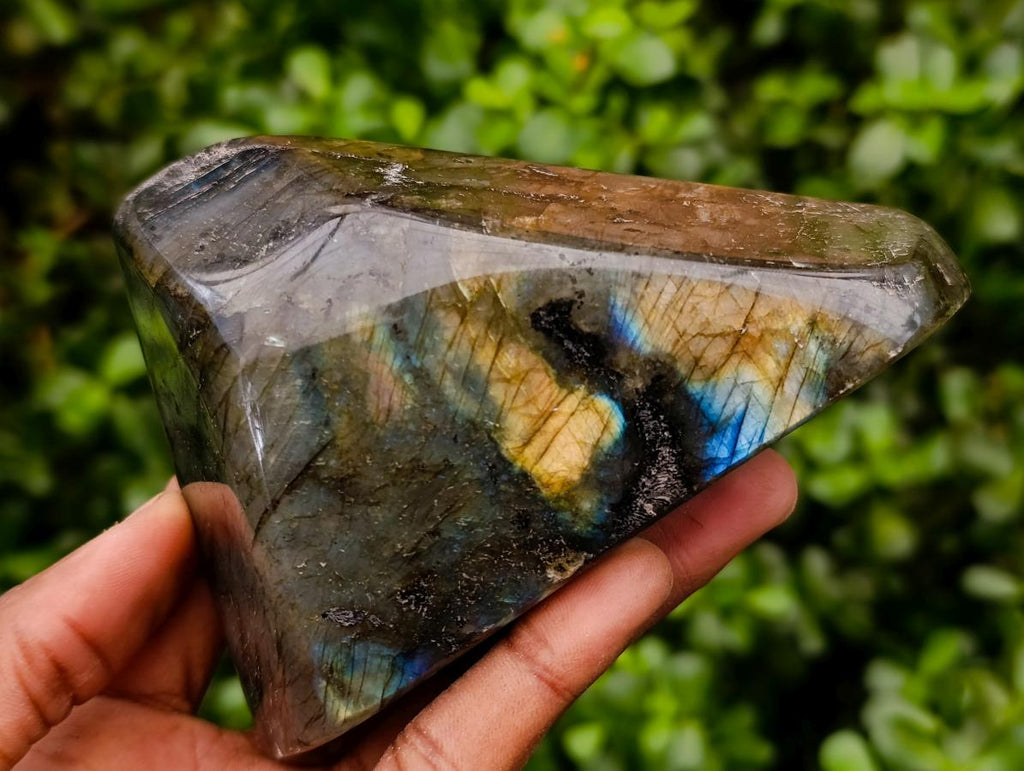 Polished Labradorite Standing Free Forms x 2 From Tulear, Madagascar