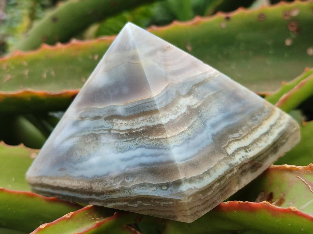 Polished Banded Ocean Jasper Pyramids x 3 From Northwest Coast, Madagascar