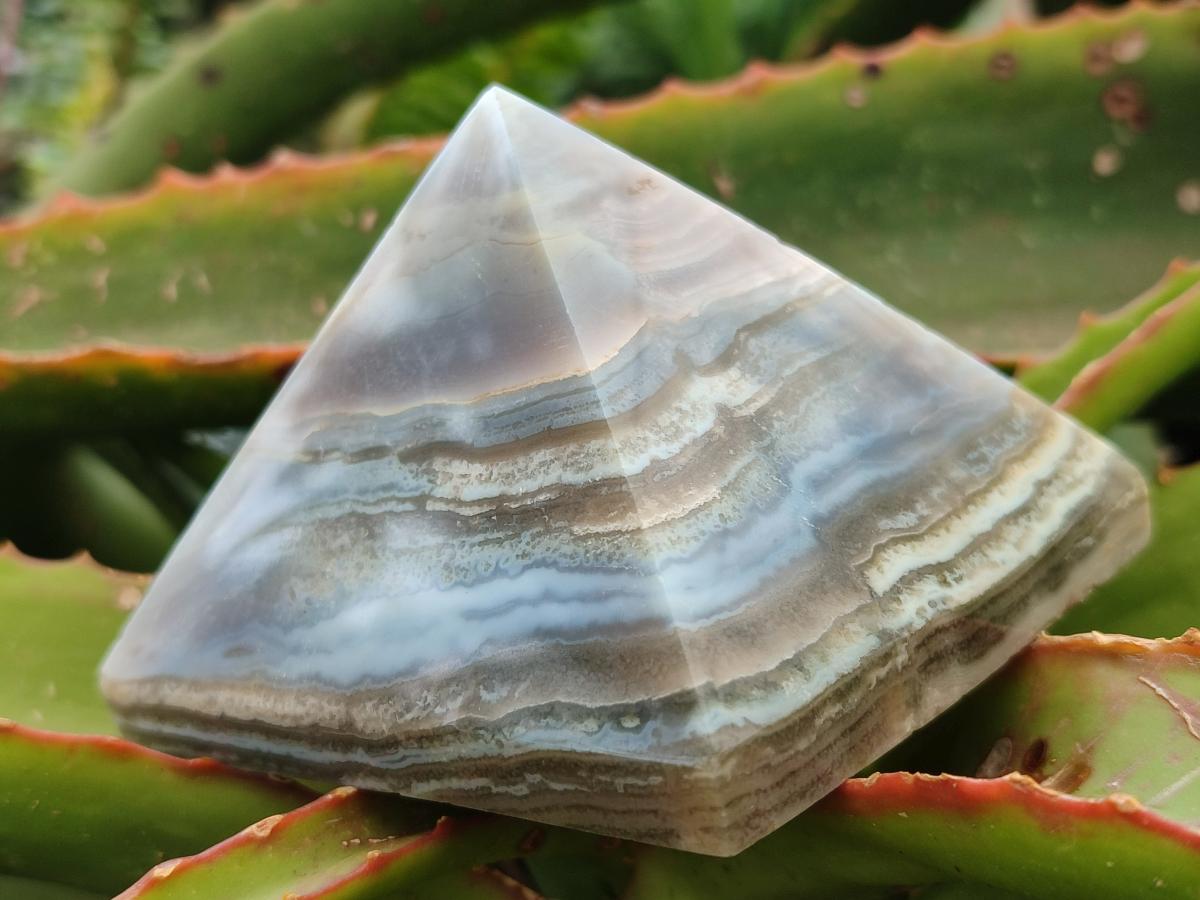 Polished Banded Ocean Jasper Pyramids x 3 From Northwest Coast, Madagascar
