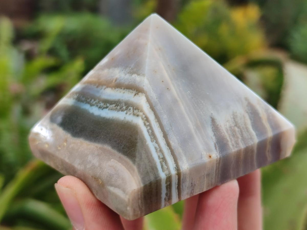 Polished Banded Ocean Jasper Pyramids x 3 From Northwest Coast, Madagascar