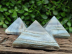 Polished Banded Ocean Jasper Pyramids x 3 From Northwest Coast, Madagascar