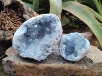 Natural Blue Celestite Specimens x 2 From Sakoany, Madagascar