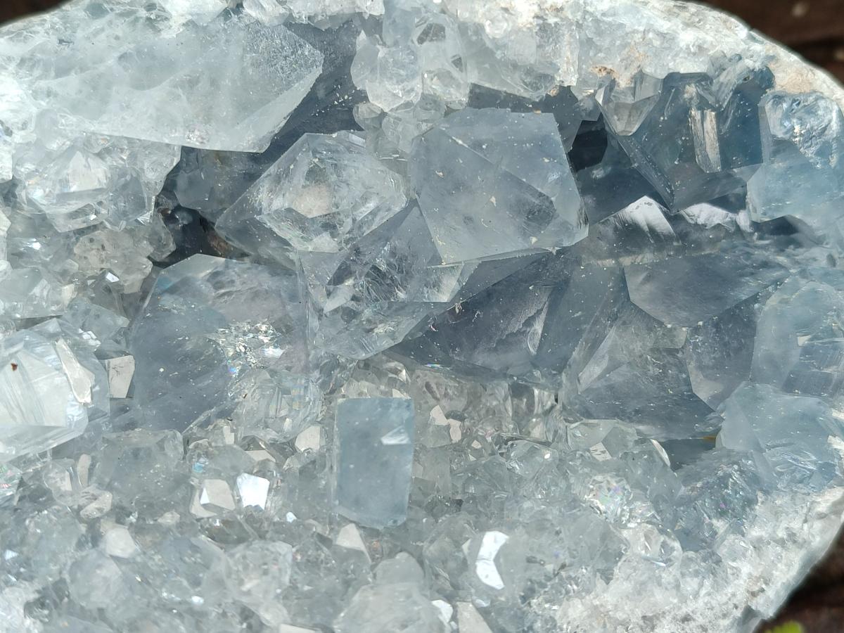 Natural Blue Celestite Specimens x 2 From Sakoany, Madagascar