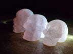 Hand Made Rose Quartz Skulls x 4 From Madagascar