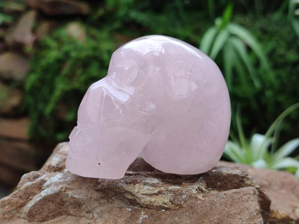Hand Made Rose Quartz Skulls x 4 From Madagascar