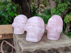 Hand Made Rose Quartz Skulls x 4 From Madagascar