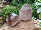 Polished Mixed Smokey Quartz Crystals x 2 From Madagascar