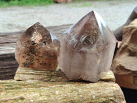 Polished Mixed Smokey Quartz Crystals x 2 From Madagascar