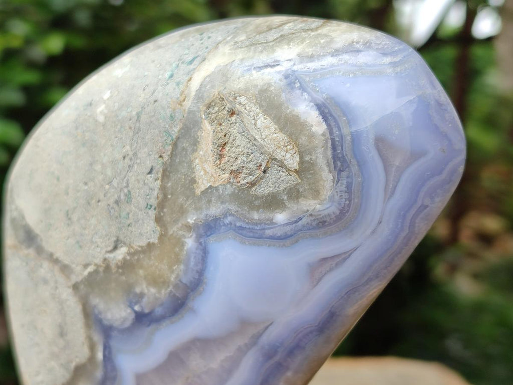 Polished Blue Lace Agate Standing Free Form x 1 From Nsanje, Malawi