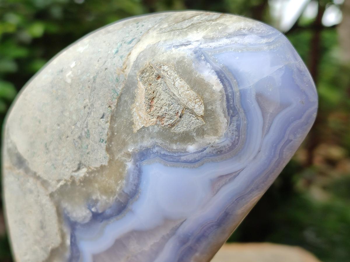 Polished Blue Lace Agate Standing Free Form x 1 From Nsanje, Malawi