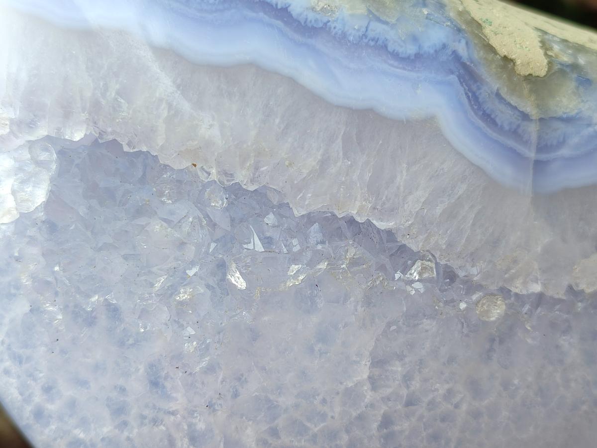 Polished Blue Lace Agate Standing Free Form x 1 From Nsanje, Malawi