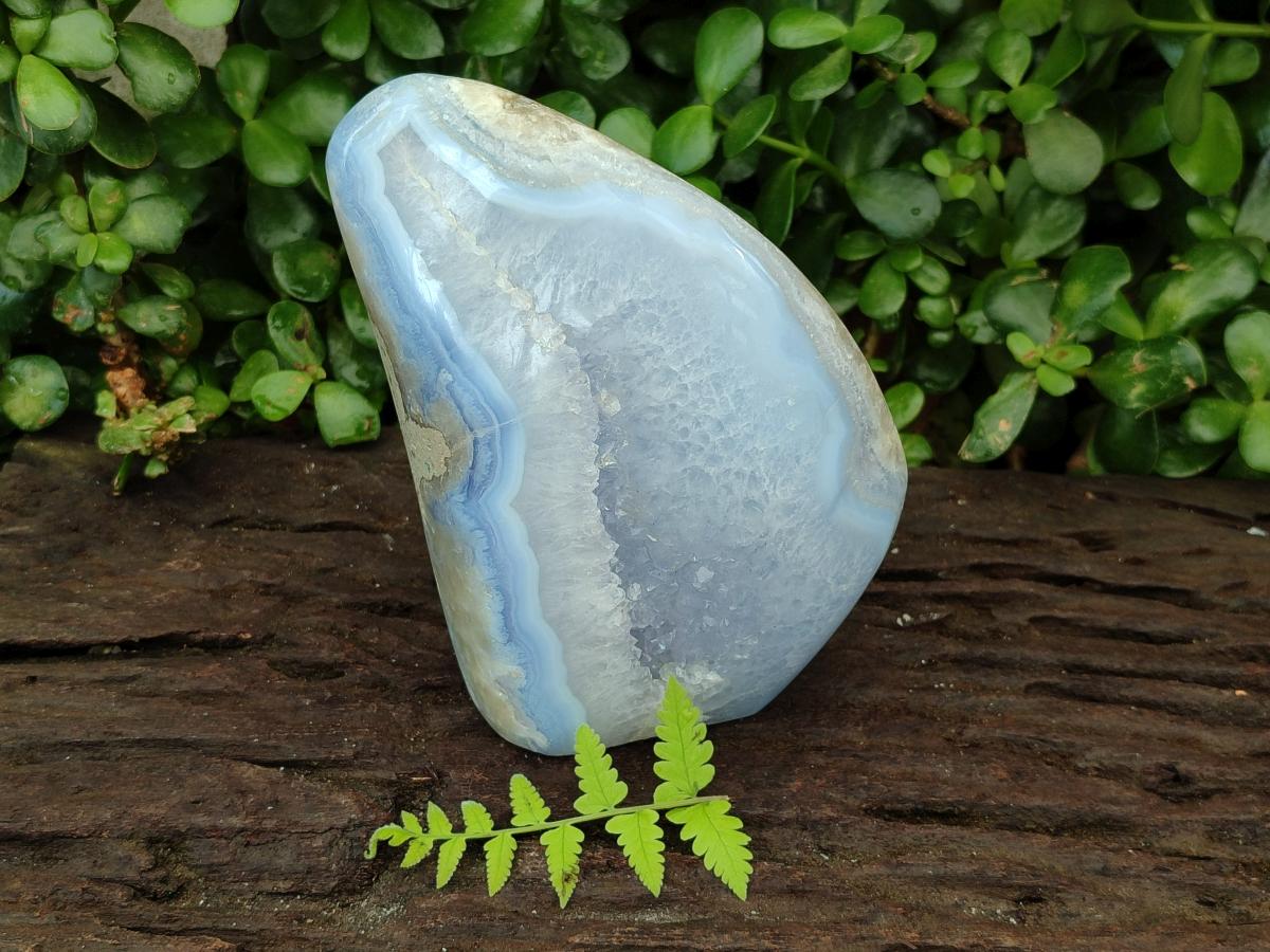 Polished Blue Lace Agate Standing Free Form x 1 From Nsanje, Malawi