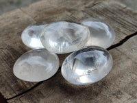 Polished Girasol Pearl Quartz Palm Stones x 35 From Ambatondrazaka, Madagascar