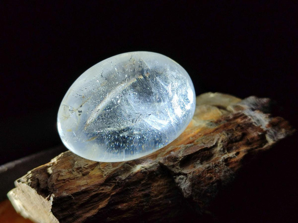 Polished Girasol Pearl Quartz Palm Stones x 35 From Ambatondrazaka, Madagascar