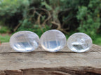Polished Girasol Pearl Quartz Palm Stones x 35 From Ambatondrazaka, Madagascar
