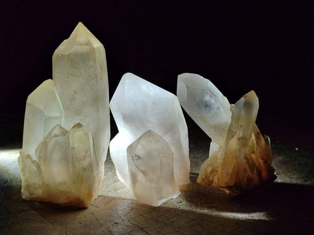 Natural Large Clear Quartz Clusters x 4 From Madagascar