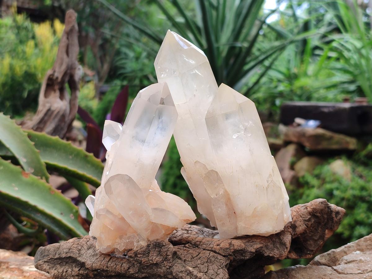 Natural Large Clear Quartz Clusters x 4 From Madagascar