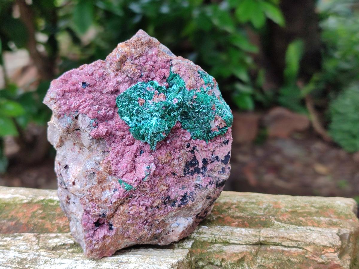 Natural Salrose Cobaltion Dolomite with Malachite and Kaolinite Specimens x 2 From Kakanda, Congo