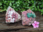 Natural Salrose Cobaltion Dolomite with Malachite and Kaolinite Specimens x 2 From Kakanda, Congo