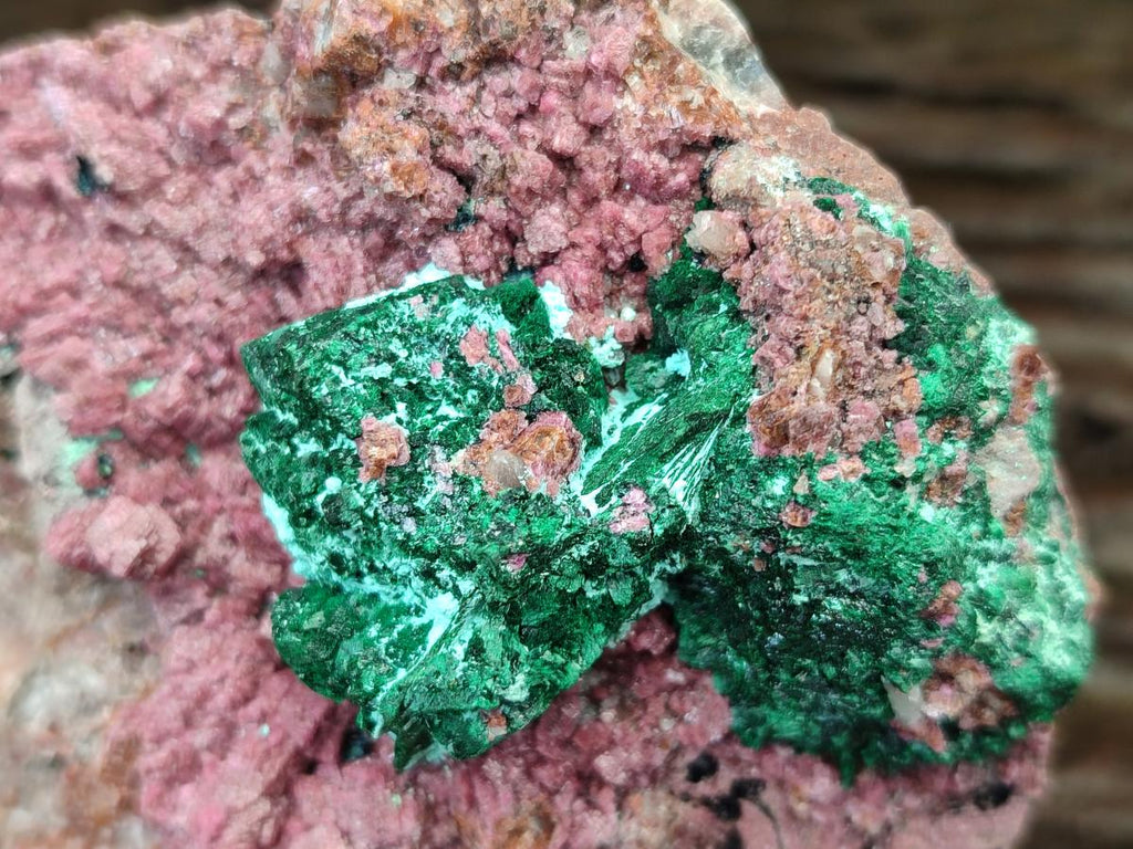 Natural Salrose Cobaltion Dolomite with Malachite and Kaolinite Specimens x 2 From Kakanda, Congo