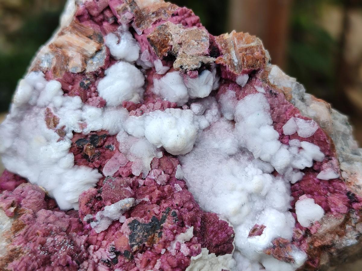 Natural Salrose Cobaltion Dolomite with Malachite and Kaolinite Specimens x 2 From Kakanda, Congo