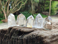 Polished Mix of Smokey and Clear Quartz Crystals x 12 From Madagascar