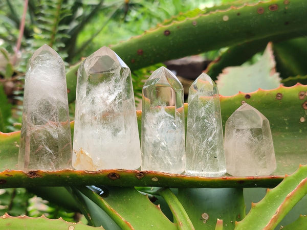 Polished Mix of Smokey and Clear Quartz Crystals x 12 From Madagascar
