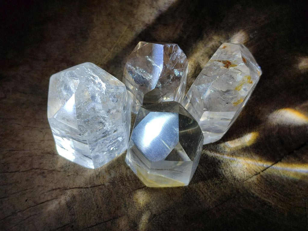 Polished Mix of Smokey and Clear Quartz Crystals x 12 From Madagascar