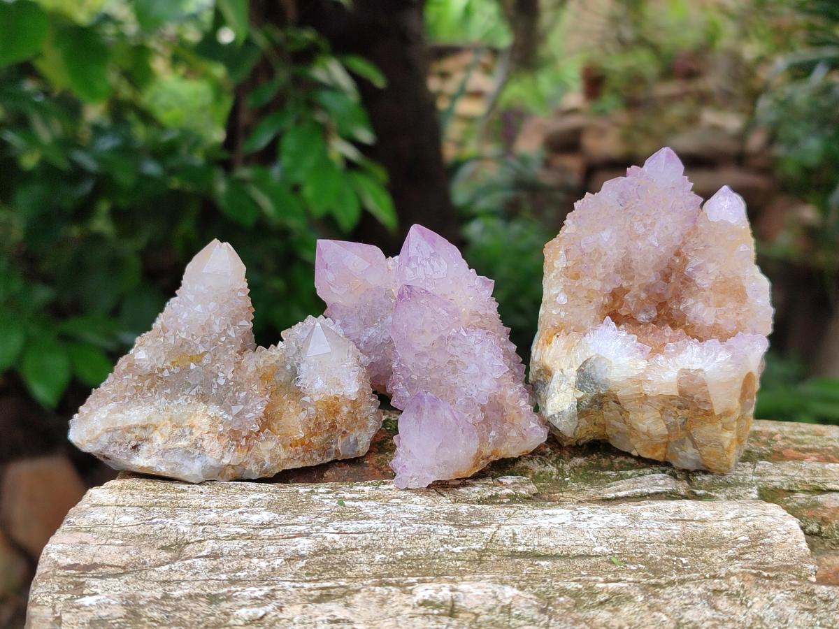 Natural Lilac Fairy Spirit Quartz Clusters x 6 From Boekenhouthoek, South Africa