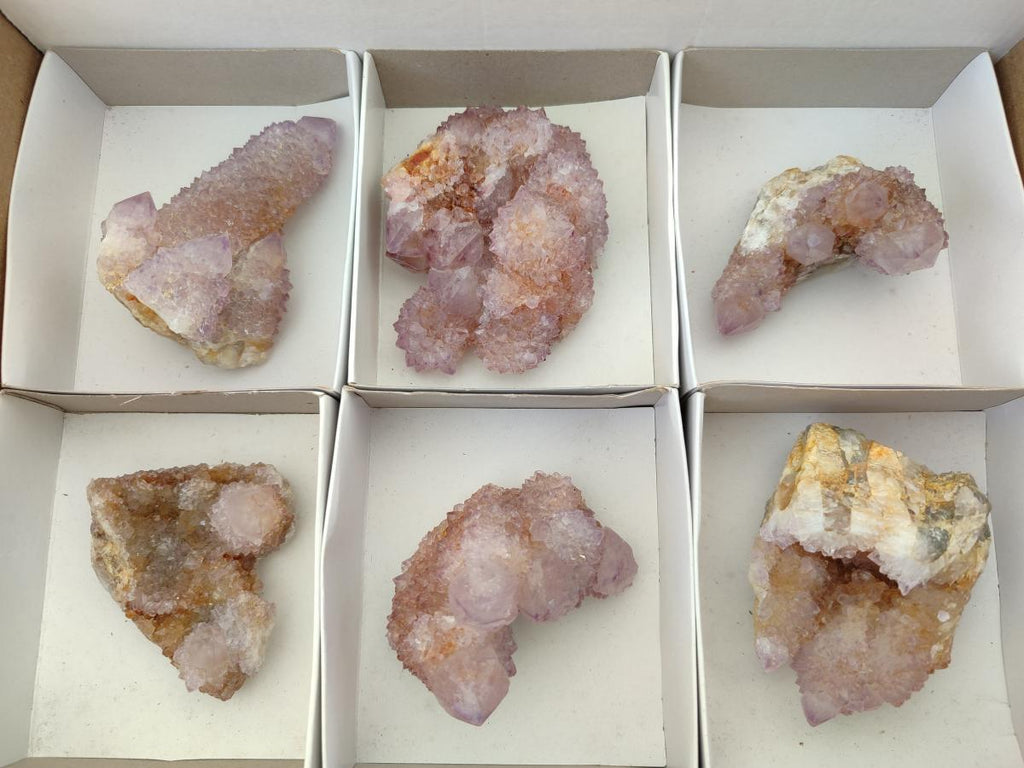 Natural Lilac Fairy Spirit Quartz Clusters x 6 From Boekenhouthoek, South Africa