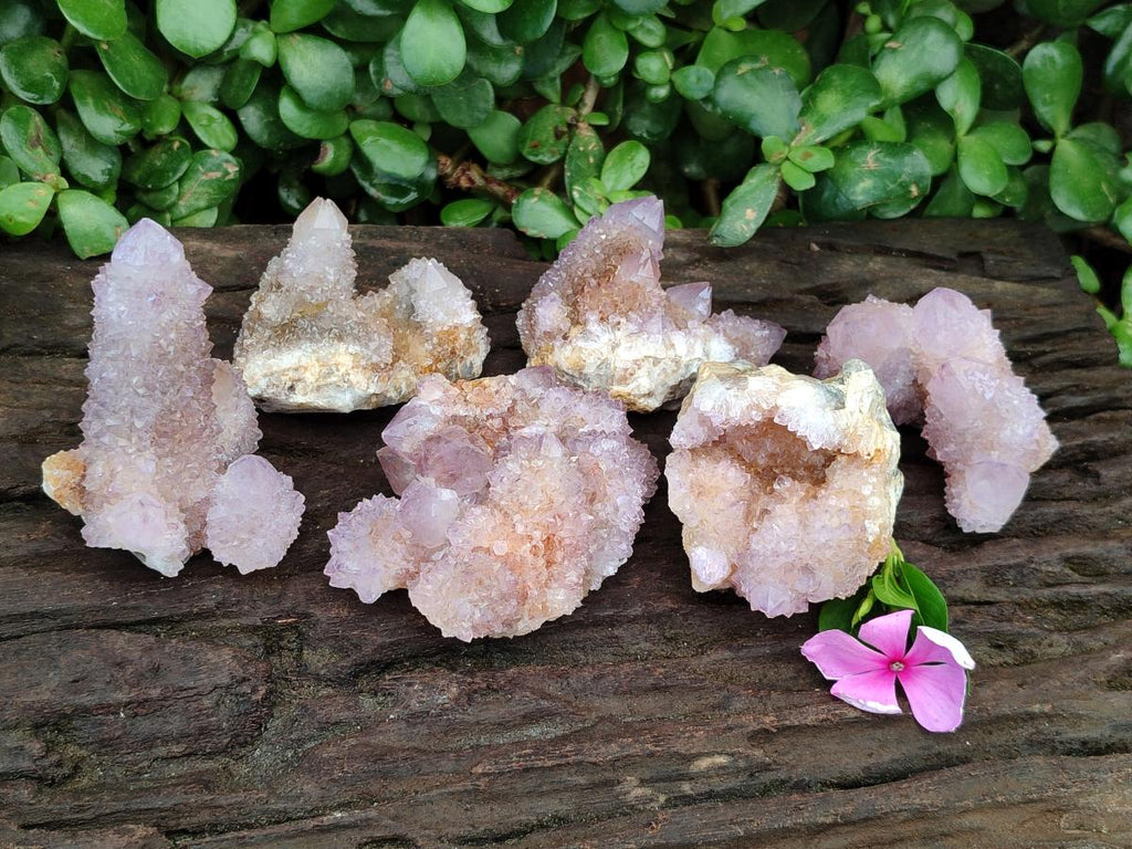 Natural Lilac Fairy Spirit Quartz Clusters x 6 From Boekenhouthoek, South Africa