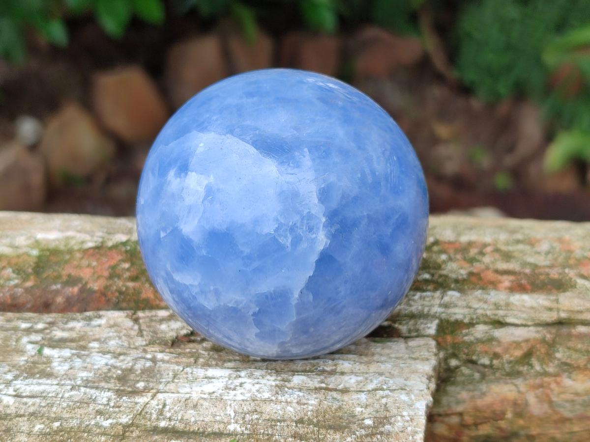 Polished Blue Calcite Spheres x 4 From Madagascar