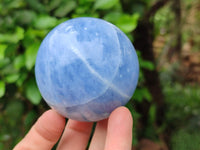 Polished Blue Calcite Spheres x 4 From Madagascar