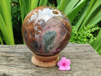 Polished Ocean Jasper Sphere x 1 From Northwest Coast, Madagascar