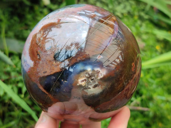 Polished Ocean Jasper Sphere x 1 From Northwest Coast, Madagascar