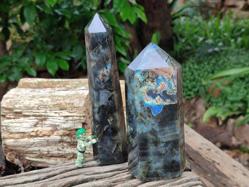 Polished Labradorite Crystals x 2 From Tulear, Madagascar