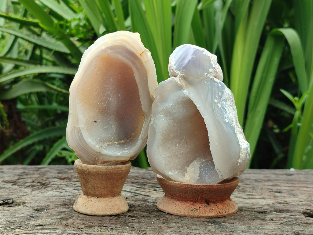 Polished Agates with Crystalline Geodes x 6 From Maintirano, Madagascar