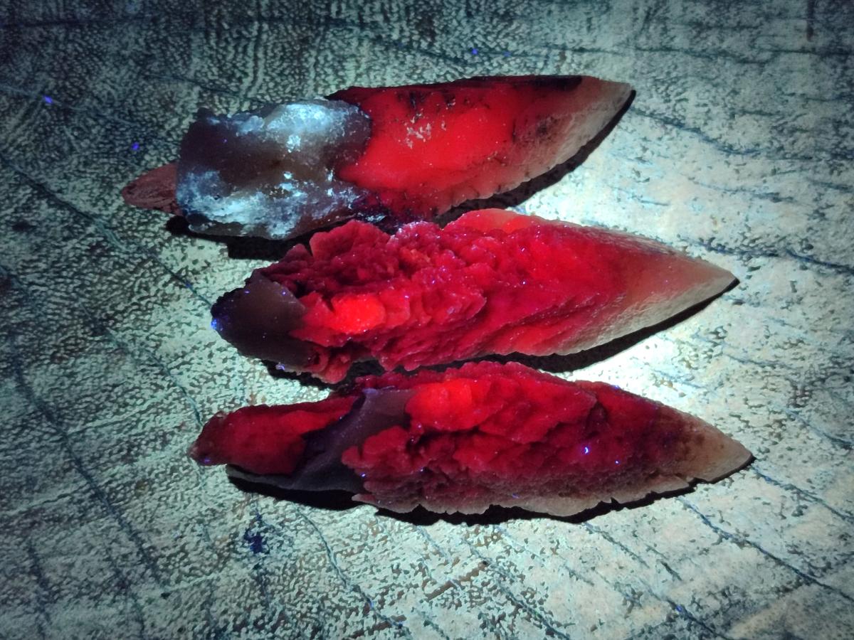 Natural Drusy Quartz Coated Spearhead Calcite Specimens x 20 From Albert's Mountain, Lesotho