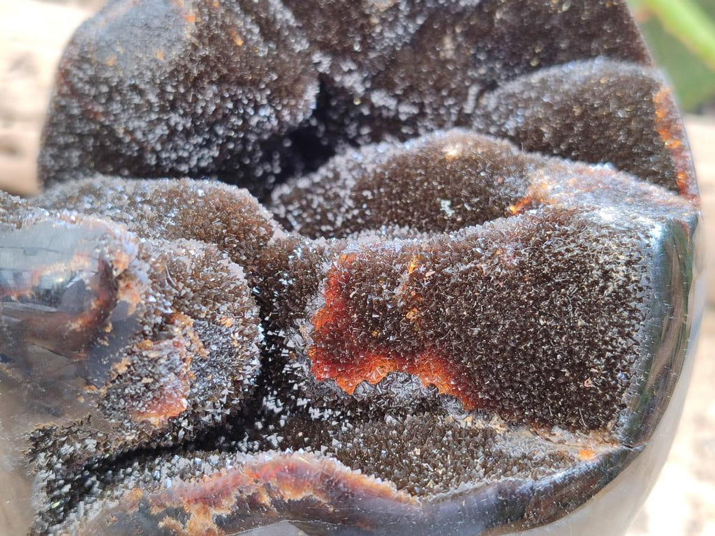 Polished Septerye Sauvage "Dragons Egg" Geode x 1 From Mahajanga, Madagascar